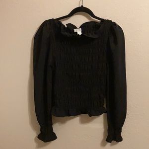 Smocked Black H&M Blouse